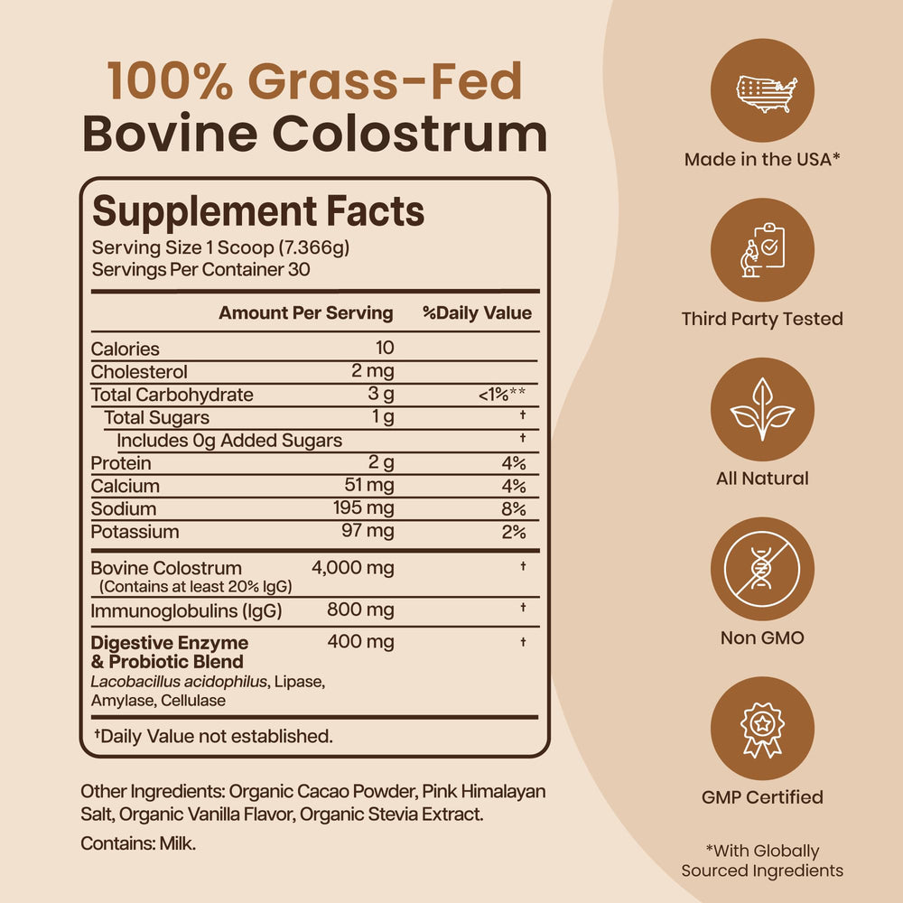 Baese Nutrition immunoglobulin-rich colostrum emphasizes immune-supporting components.