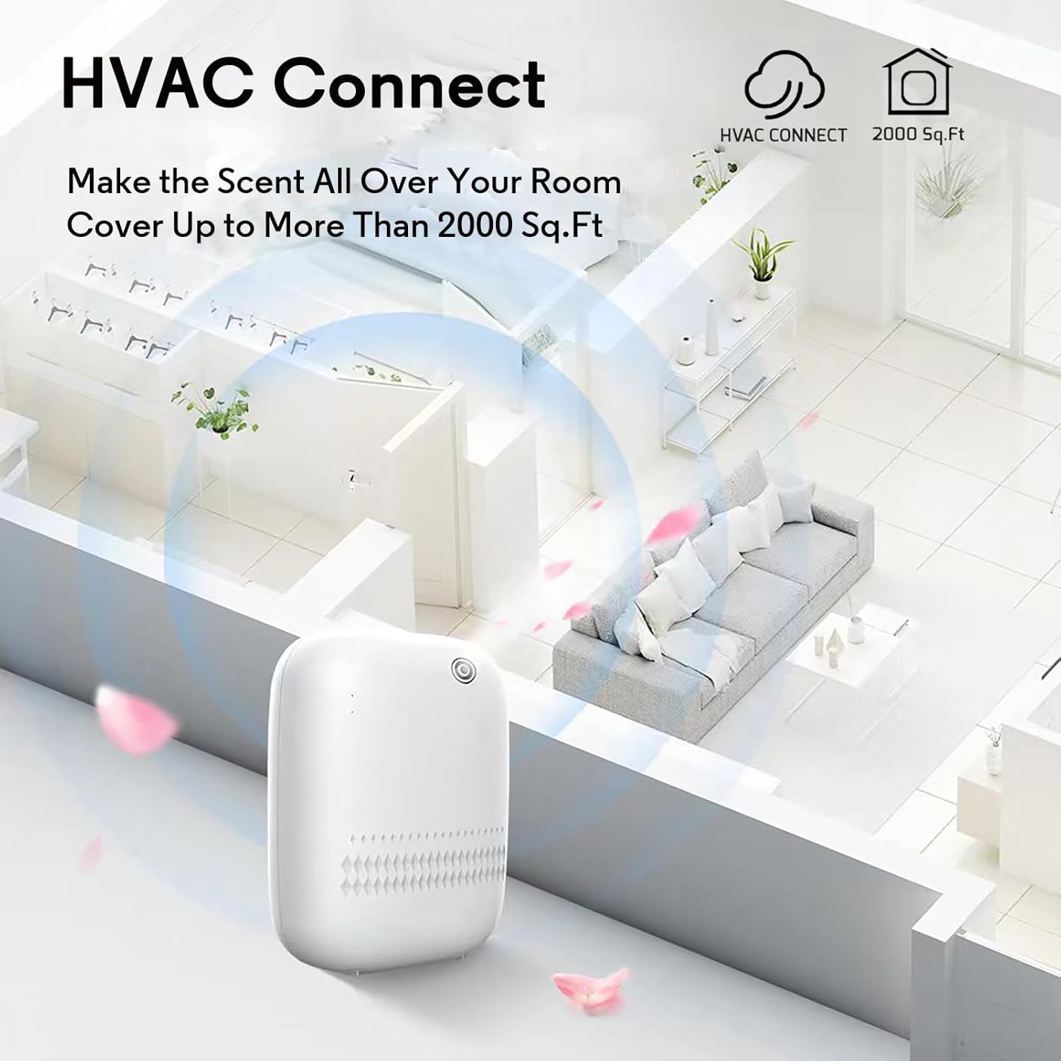 BAIESHIJI diffuser with wide 2000 sq ft coverage in an office