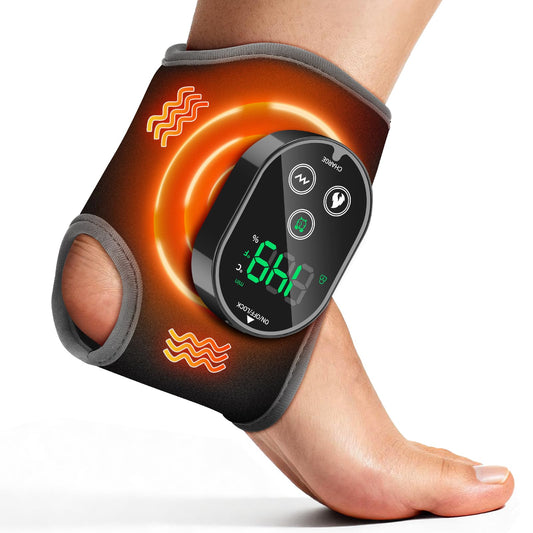 BAISEMAIN cordless ankle heating pad shows four heat levels for customizable warmth.