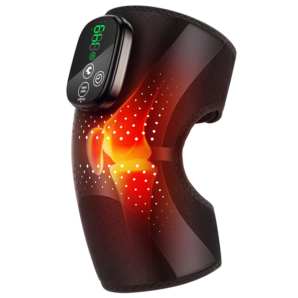 BAISEMAIN cordless knee massager in use for portable knee relief during activity.