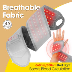 BAISEMAIN red-light-therapy-wrist-wrap combines warmth with red light for soothing stiffness