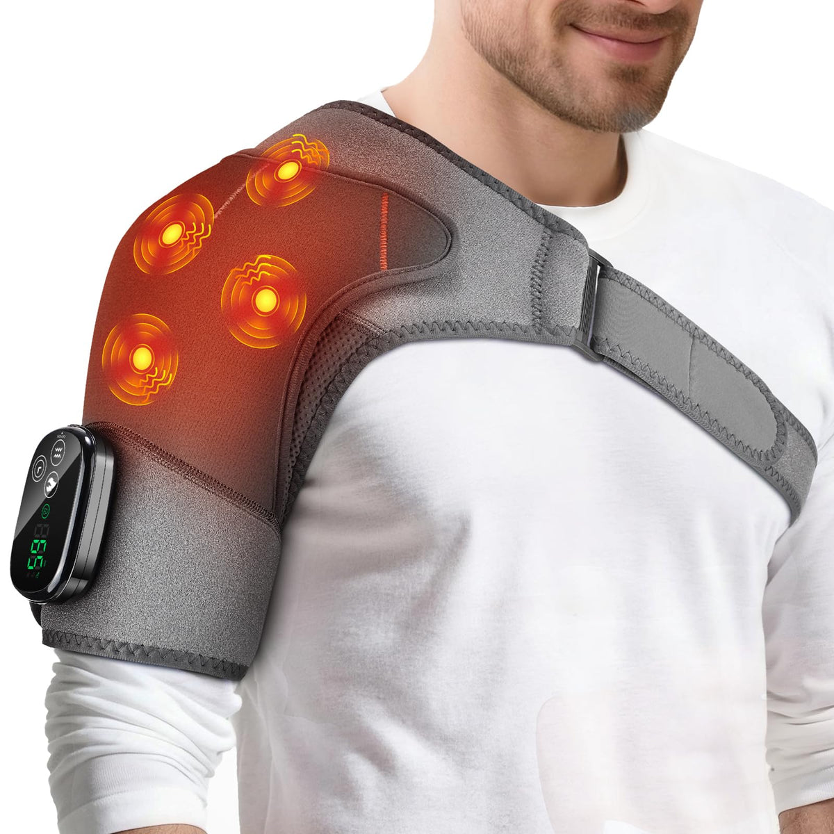 BAISEMAIN cordless shoulder heating pad for on-the-go relief.