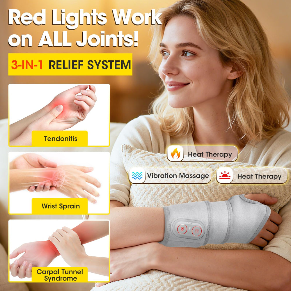 BAISEMAIN wrist massager heat and vibration with adjustable settings for targeted comfort