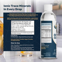 Baja Gold liquid mineral drops used as an oral rinse for mineral-rich hydration.