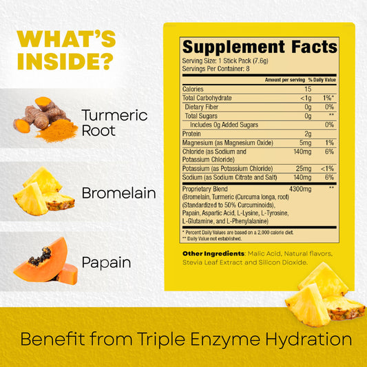 BALA Enzyme Hydration pineapple packets offer sugar-free hydration on the go