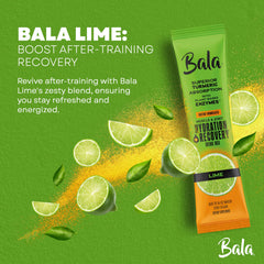 Close-up of Bala Enzyme packets highlighting electrolytes and turmeric.