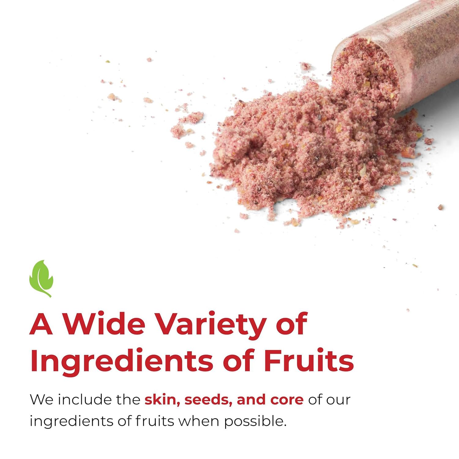 Balance of Nature Fruits supplement being poured into a glass or smoothie