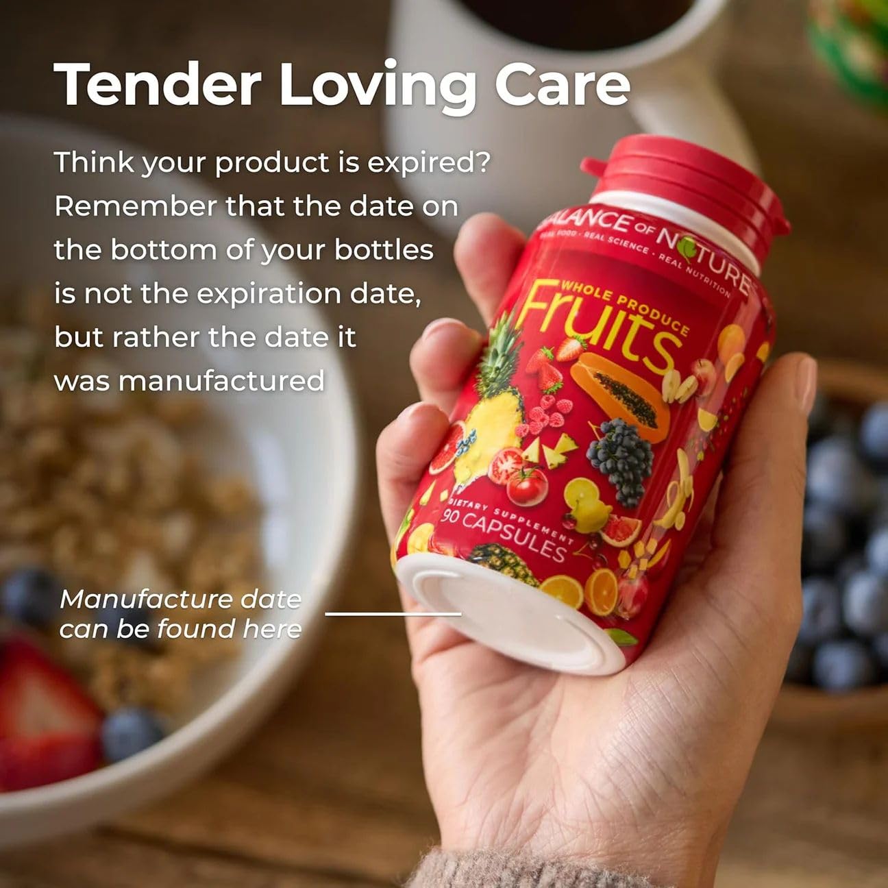 Balance of Nature Fruits supplement spoon with powder ready to mix