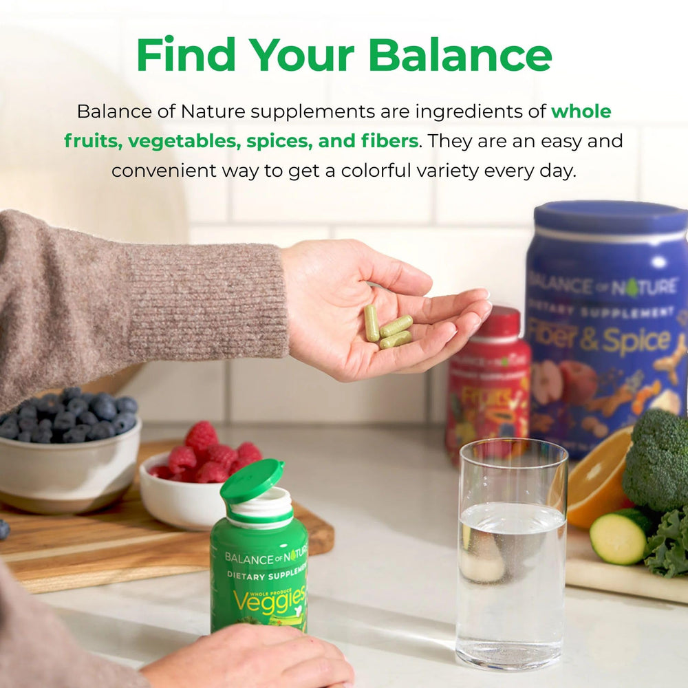Balance of Nature Veggies capsules ready for daily routine use