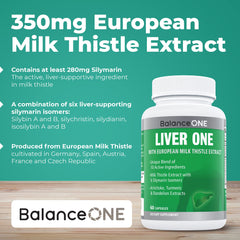 Balance One dandelion root capsules aid gentle liver support