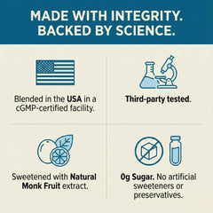 Balance ONE non-GMO and USA GMP facility badge signals quality