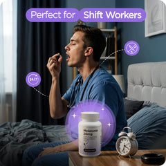 Balancebreens Melatonin 20mg in a bedroom scene illustrates nightly consistency.