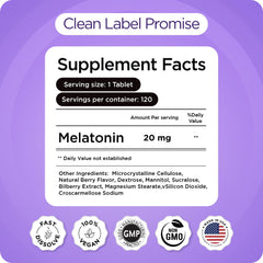 Balancebreens Melatonin 20mg promotes calm relaxation before bed time.