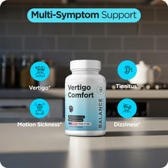 Balancebreens Vertigo Relief packaging on a shelf for easy reordering.