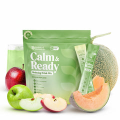 Balanced Botanicals Calm Ready Apple Melon sachet for daily calm and hydration.