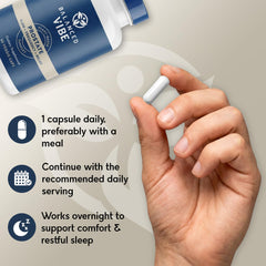 Balanced Vibe non-GMO seal closeup indicating purity and quality
