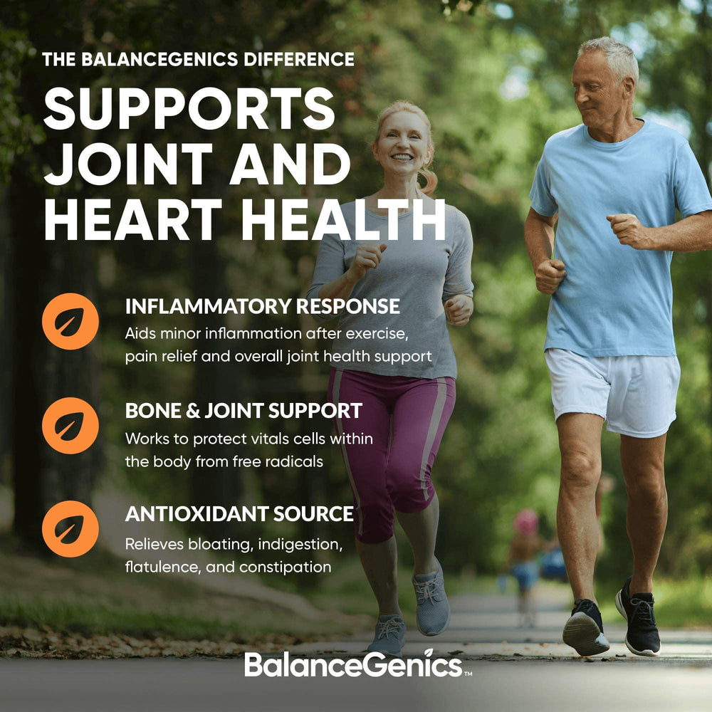 BalanceGenics ginger root powder bag featuring pure ingredients for healthy joints.