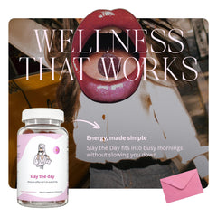 Balancing Act Slay The Day Raspberry Lemonade label highlighting Cognizin and CoQ10 benefits