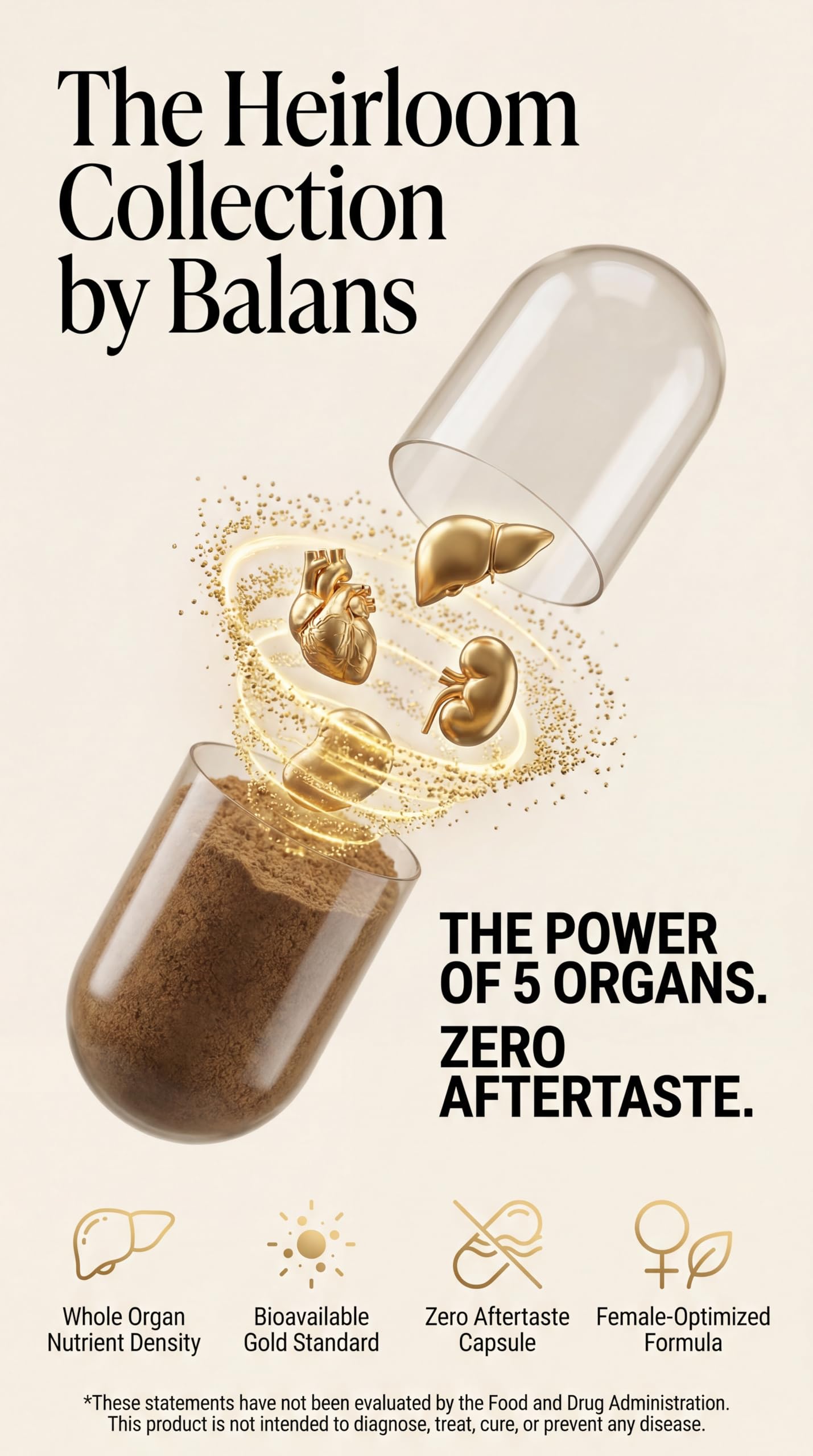 Balans Co ovary image emphasizes hormonal balance and natural rhythm.