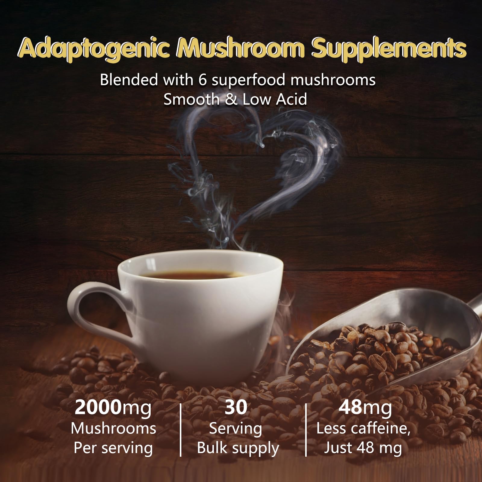 Balincer Mushroom Coffee mushrooms close-up highlights natural ingredients and texture.