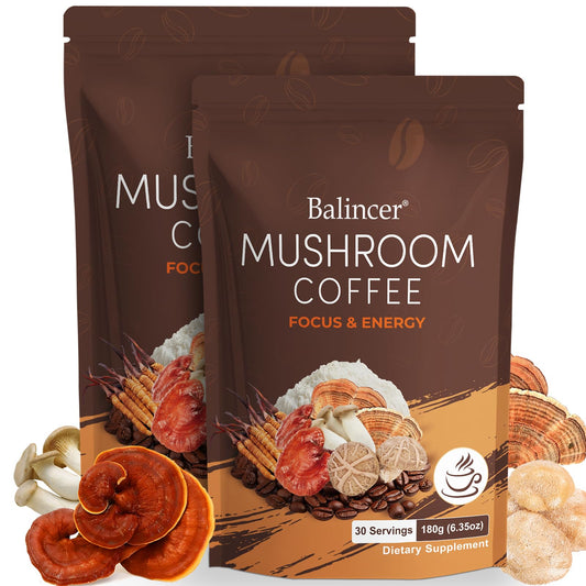 Balincer Mushroom Coffee packaging bag showing resealable pouch for freshness.