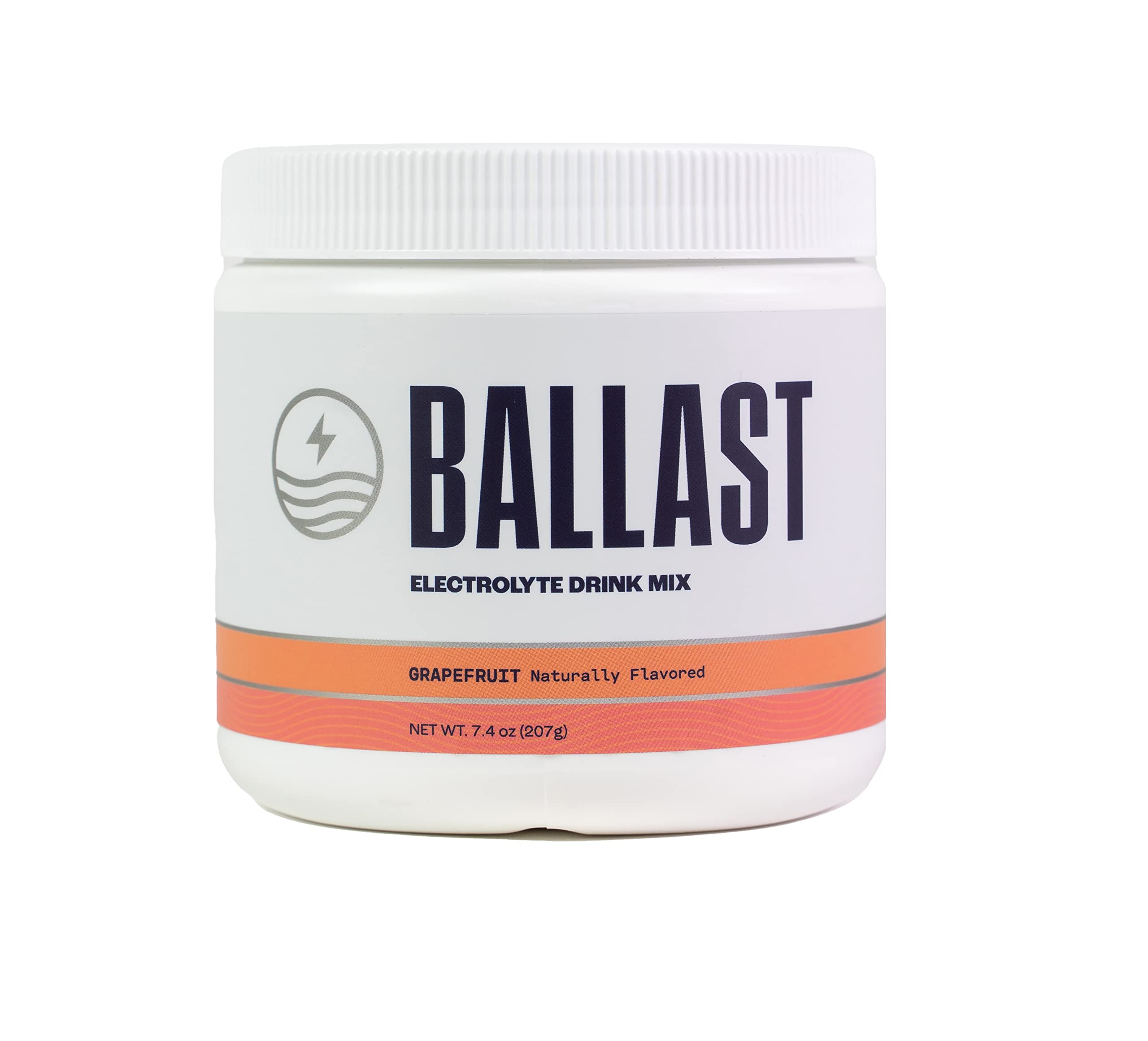 Ballast grapefruit electrolyte powder tub ready for quick keto hydration at home.