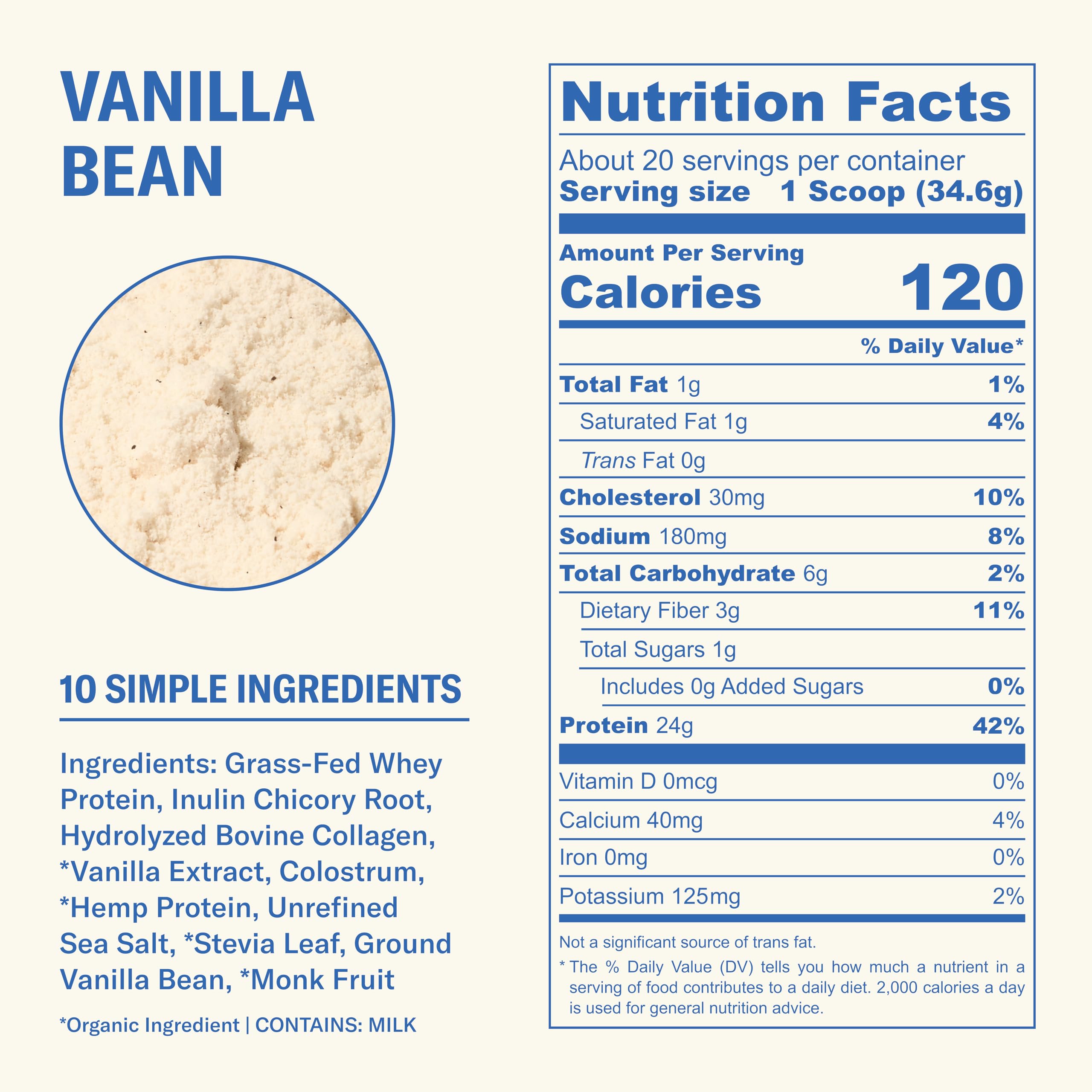 Ballerina Farm vanilla bean protein shake setup in glass