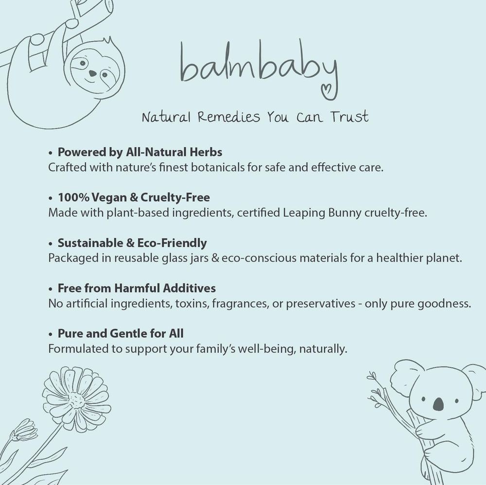 BALM! Baby 2oz bottle for portable soothing during teething.