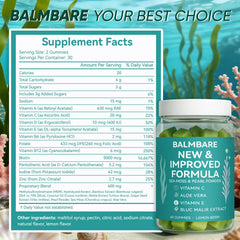 Balmbare Revive gummies on display signaling hair and nails support.