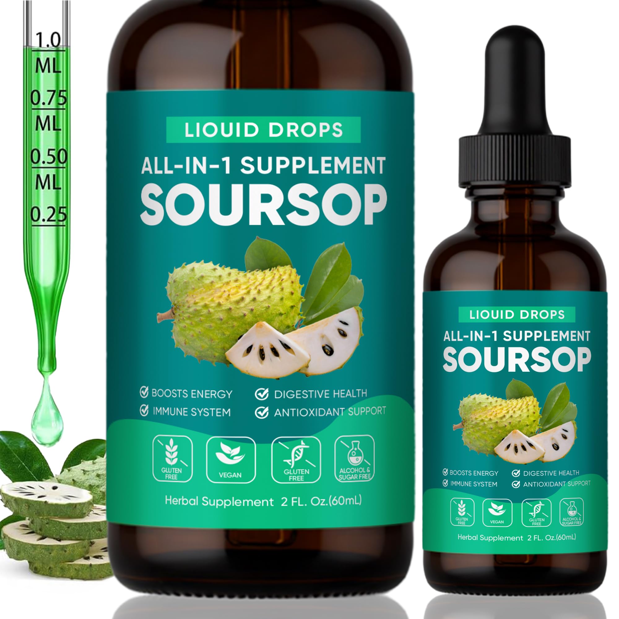 BALMBARE REVIVE Soursop Drops bottle pour showing tropical blend for daily vitality
