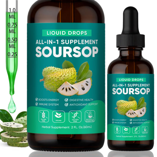 BALMBARE REVIVE Soursop Drops bottle pour showing tropical blend for daily vitality
