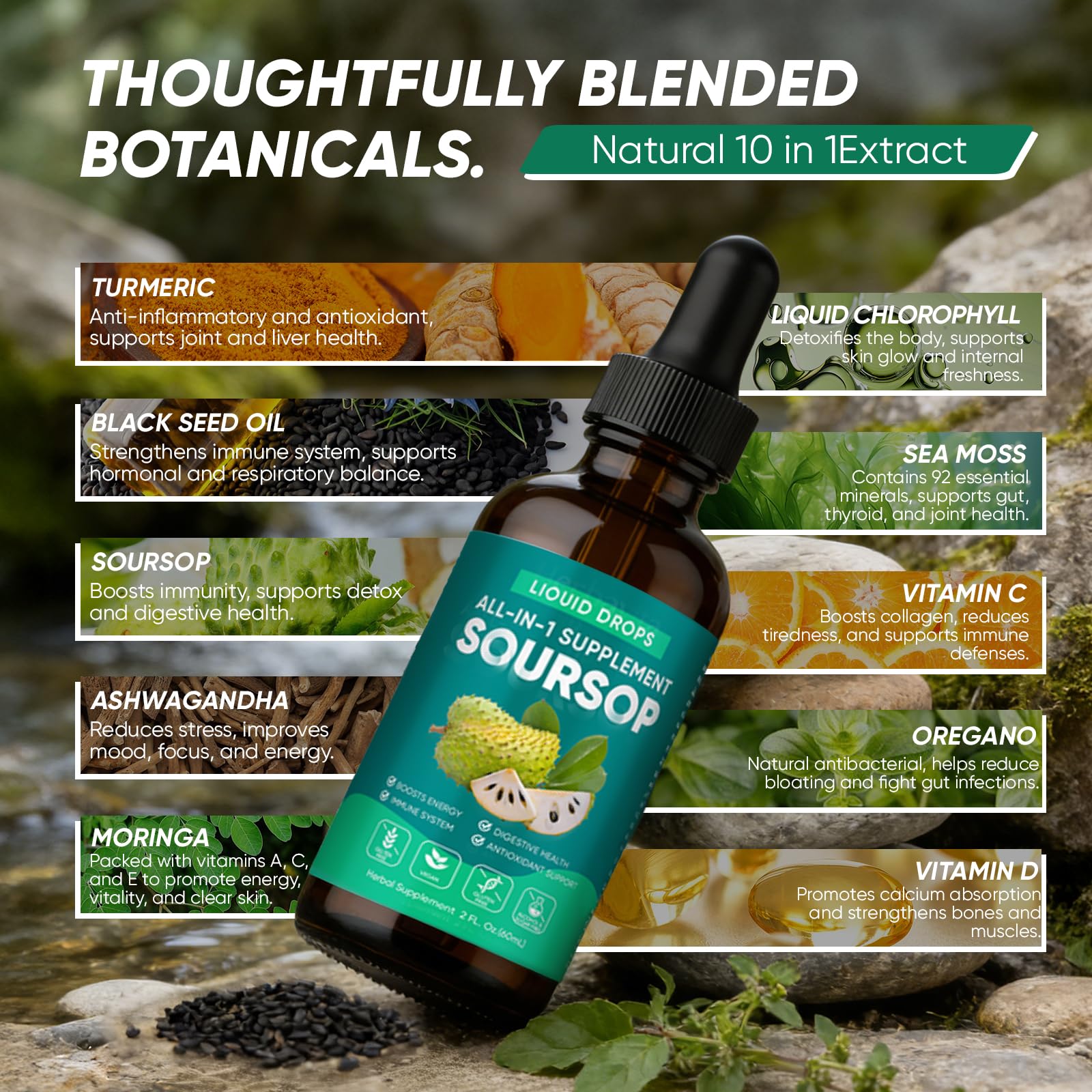 BALMBARE REVIVE Soursop Drops dropper ready for sublingual use and fast absorption