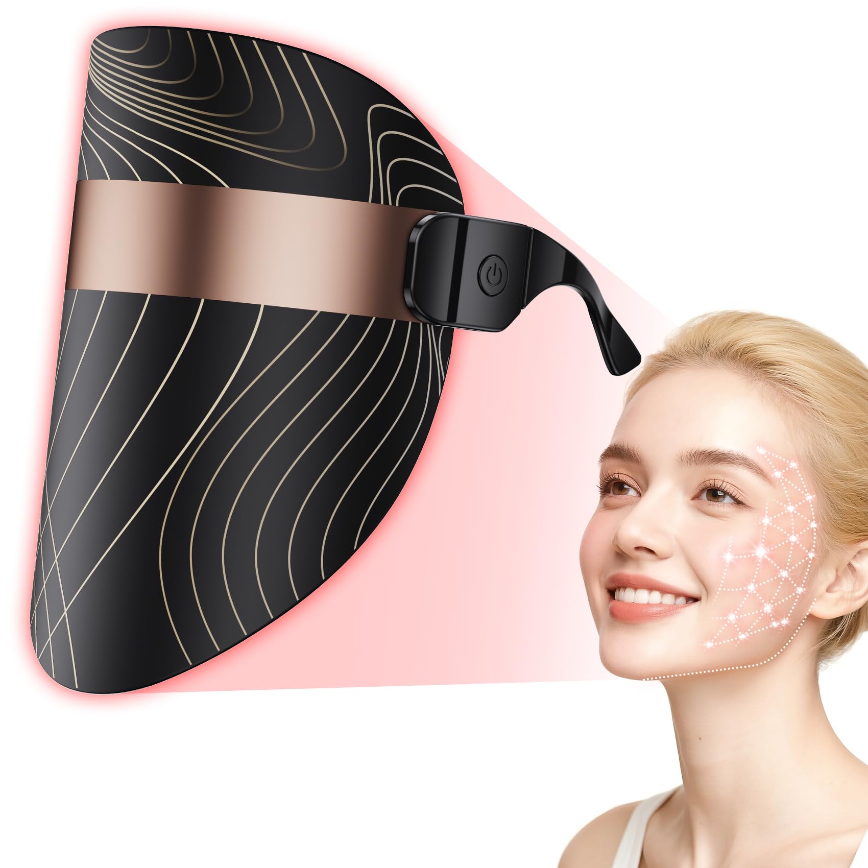 Balnore LED Light Therapy Mask shows ultra light design for comfortable daily wear