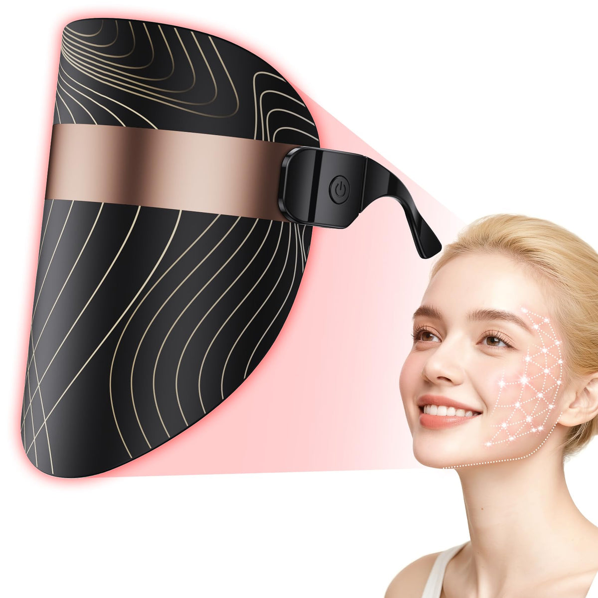 Balnore LED Light Therapy Mask shows ultra light design for comfortable daily wear