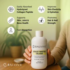 BALVIVE collagen drink glass with 30 servings for easy daily use.