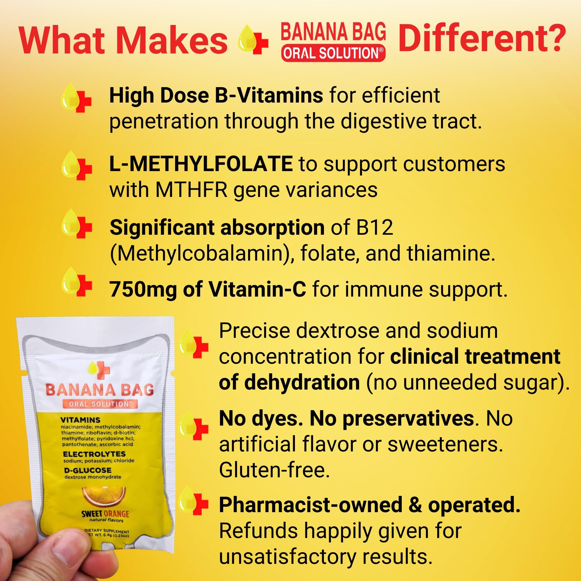 Banana Bag powder dissolving cleanly in water for smooth hydration.