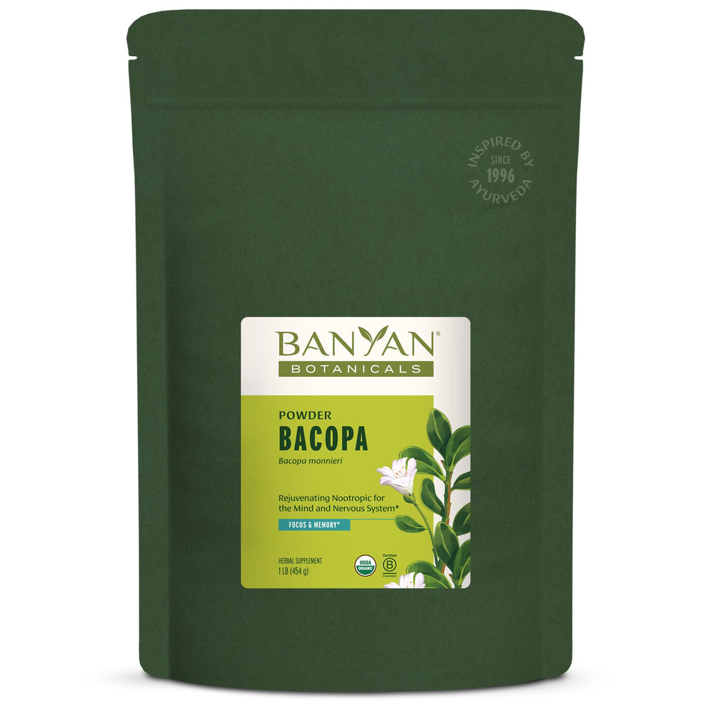 Banyan Botanicals Bacopa Powder bottle promotes natural focus support