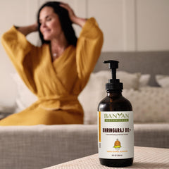 Banyan Botanicals Bhringaraj Oil+ hair shine after daily use