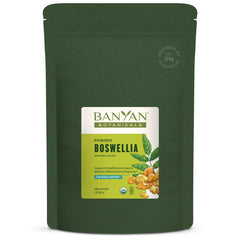 Banyan Botanicals Boswellia powder in a jar, premium organic resin for daily routines.