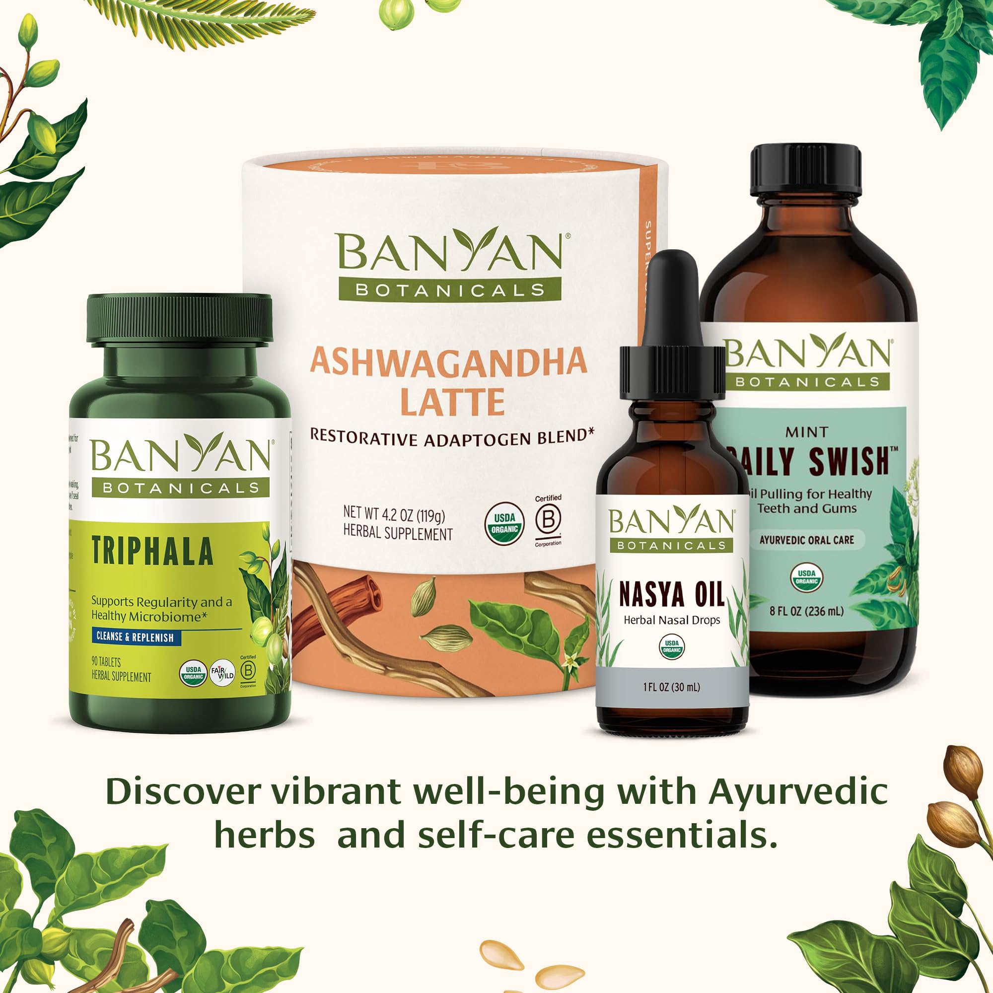 Banyan Botanicals Brahmi Oil on a spa style setup