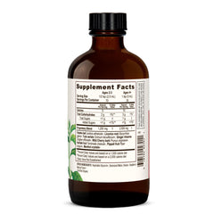 Banyan Botanicals Bronchial Support syrup label shows organic, alcohol-free formula for clean respiratory support.