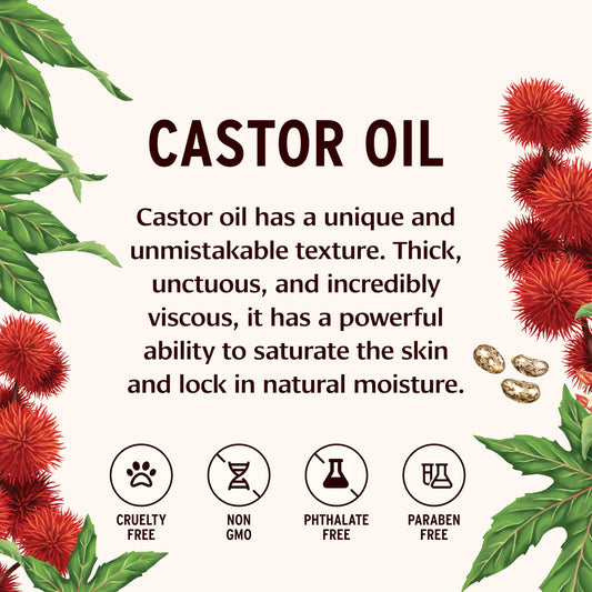 Banyan Botanicals castor oil bottle closeup showing rich texture for moisturization