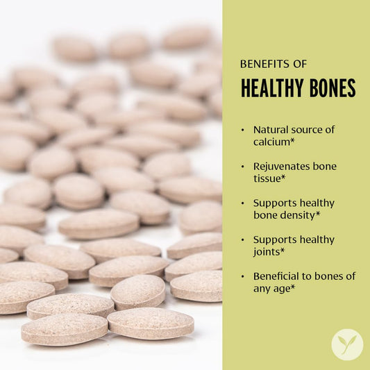 Banyan Botanicals Ethical Coral Calcium bottle highlights bioavailable minerals for healthy density.