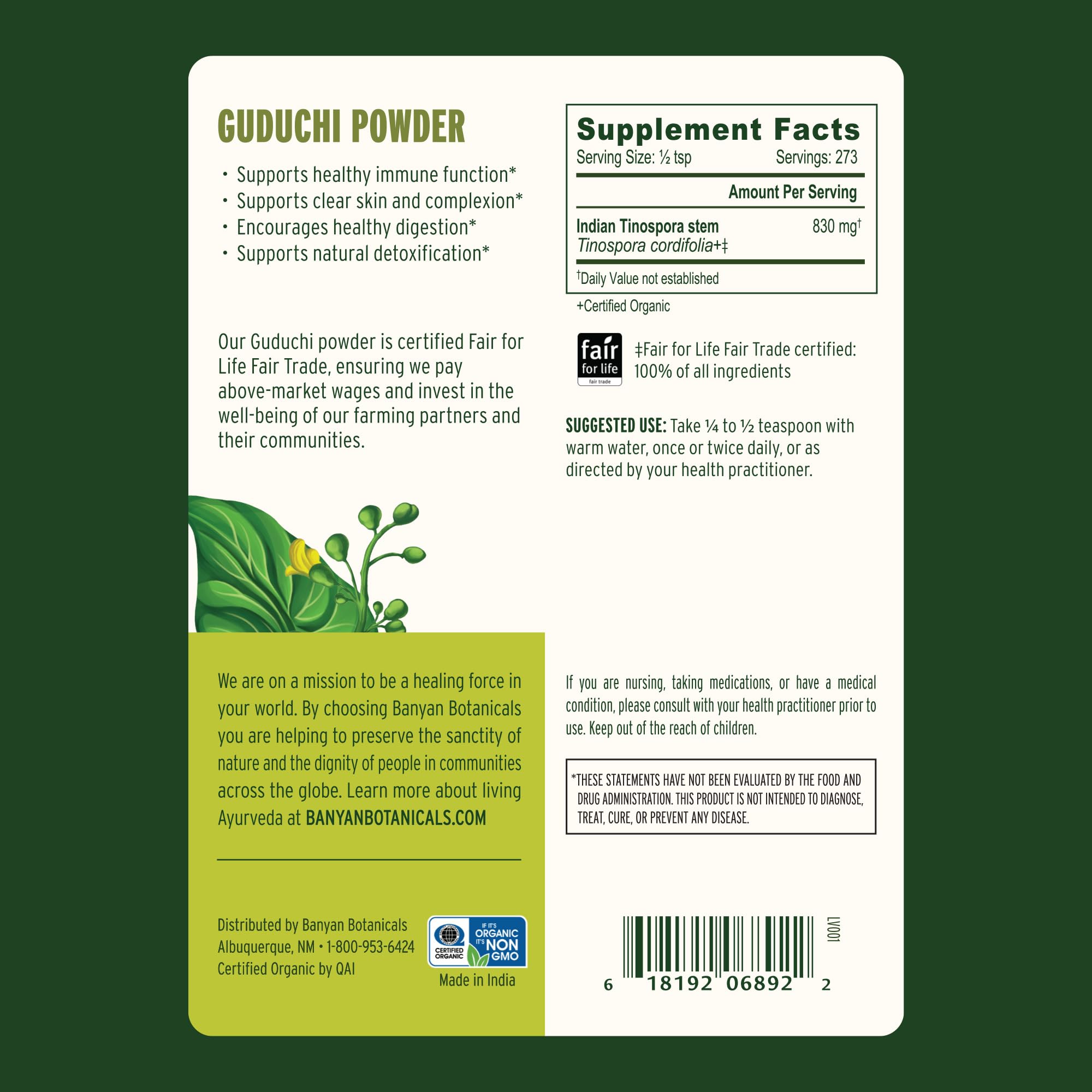 Guduchi powder with scoop signals easy daily use for digestive balance.