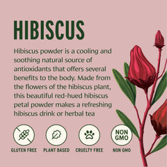 Banyan Botanicals Hibiscus Powder measuring scoop for precise preparation.