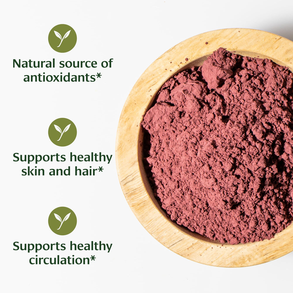 Banyan Botanicals Hibiscus Powder tea brew for a refreshing, cooling beverage.