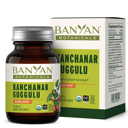 Banyan Botanicals Kanchanar Guggulu bottle front highlighting lymphatic support