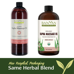 Rosemary and eucalyptus notes in Kapha massage oil scent