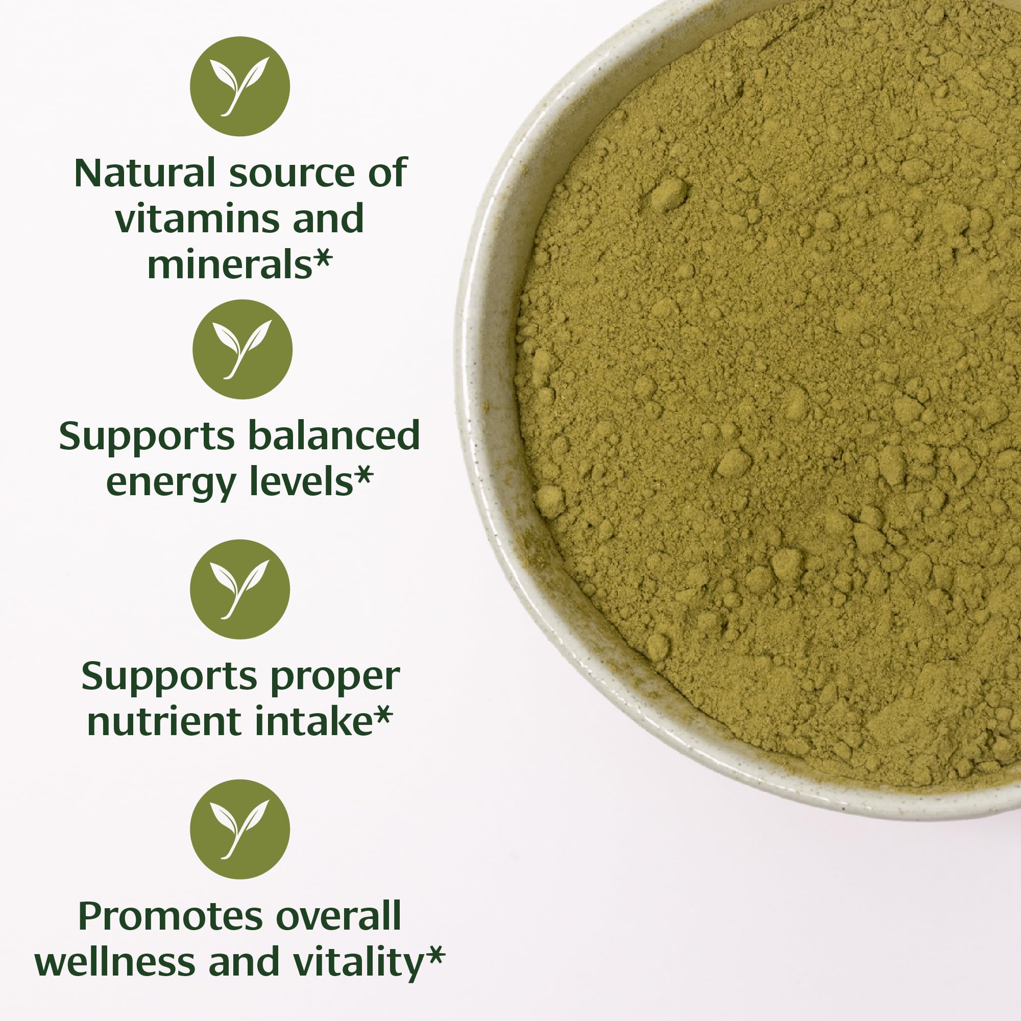 Banyan Botanicals Moringa powder pouring into a cup.