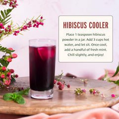 Banyan Botanicals Organic Hibiscus Powder jar emphasizing organic certification.